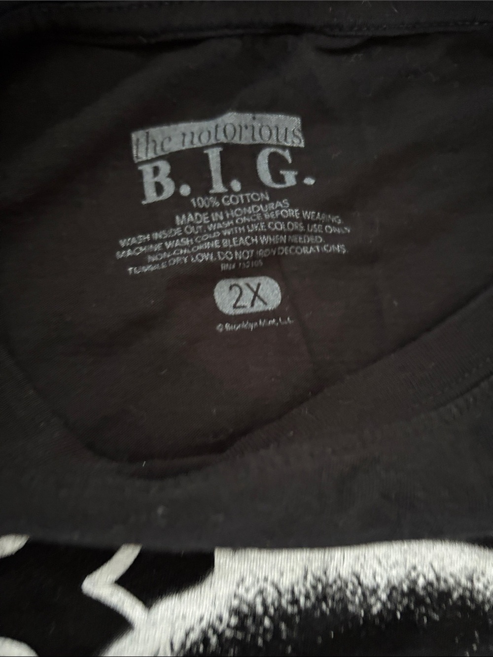 The Notorious B.I.G. Baby Logo Black Graphic Tee 2XL - Picture 2 of 6
